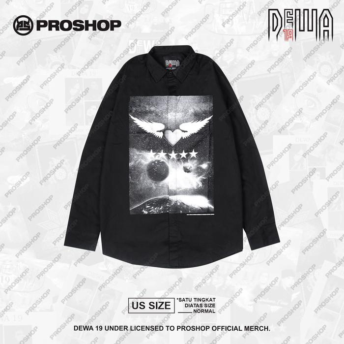 PROSHOP | LONG SHIRT ANGEL DEWA 19 | KEMEJA PRIA DISTRO | HITAM