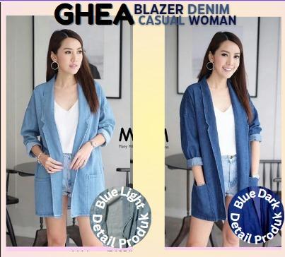 Blazer Denim Ghea Cardi Wanita Trendy Woman Outer