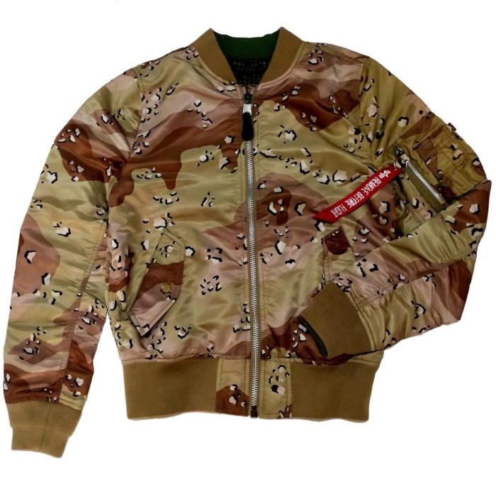 alpha industries reversible chocochips bomber jacket (cwu45 ma1 avirex