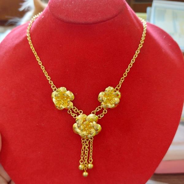 Acc Kalung Mawar Emas Asli 24K. Kadar 99,99%.