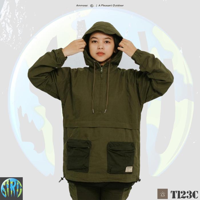 Jaket Unisex Ammossi Anambas Anorak Jacket Warna Army