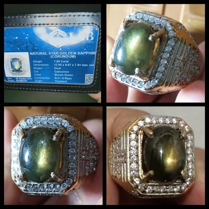 Green sapphire star natural thailand