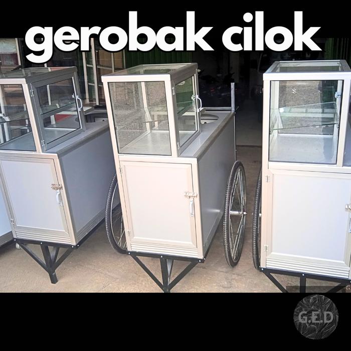 Gerobak cilok/gerobak dorong/gerobak jualan keliling/alumunium