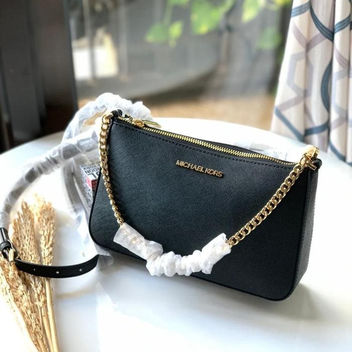 Tas MK Jet Set Medium Zip Pouchette Black