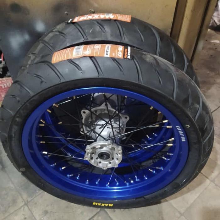 BANSET SUPERMOTO WR155 VELG 17 EXPEDITION BIRU