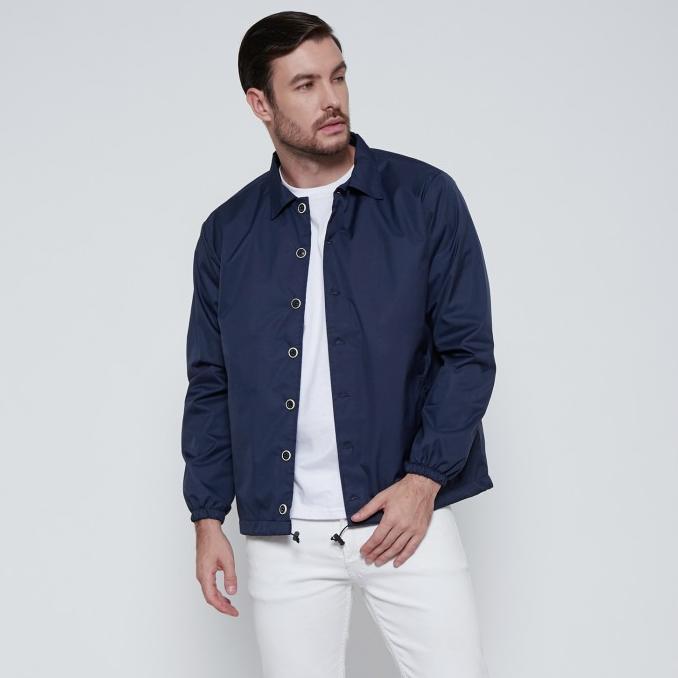 M231 Jaket Pria Parasut Coach Panjang Warna Navy 1755