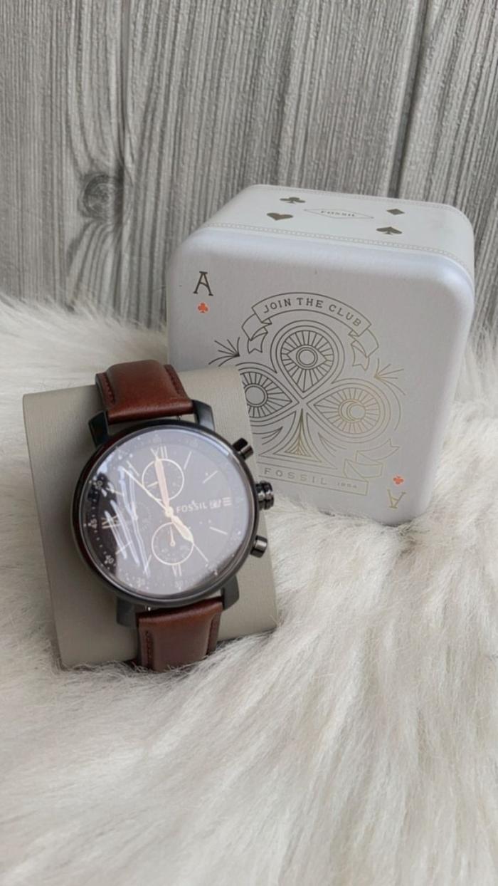 JAM TANGAN BRANDED BQ2459 Rhett Chronograph Brown Leather Watch Jewelr