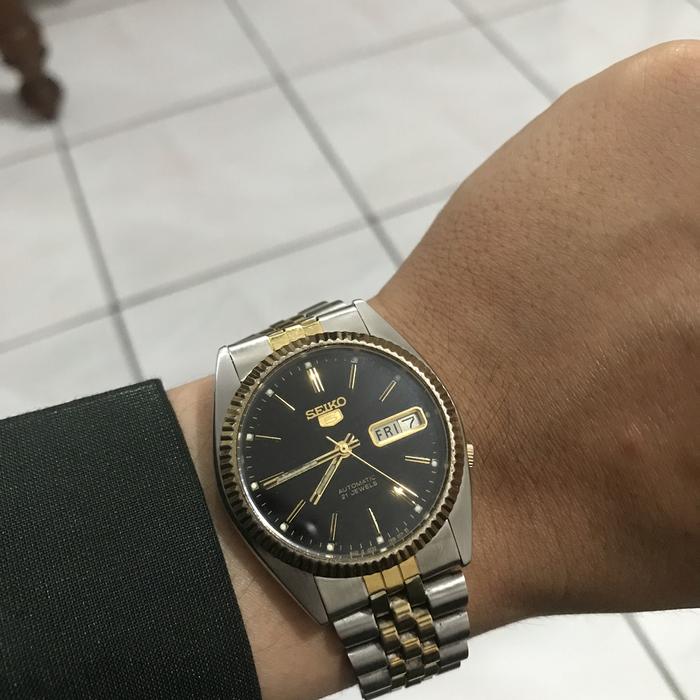 Seiko snxj black dial datejust