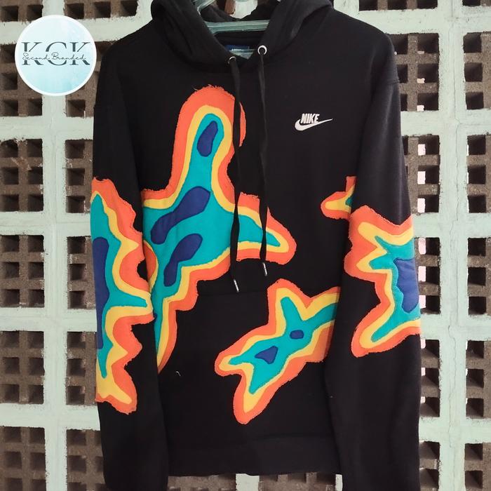 HOODIE NIKE REWORK ORI HITAM JAKET PRIA