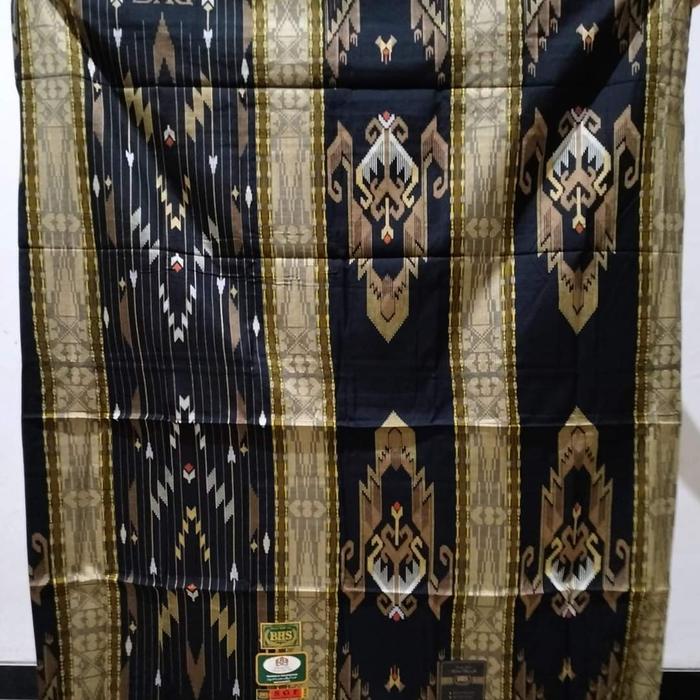 SARUNG BHS SGE HITAM LIMITED SUTRA SPUNSILK 210/ FULL SUTRA GOLD ORIGINAL MOTIF MAHKOTA RAJA