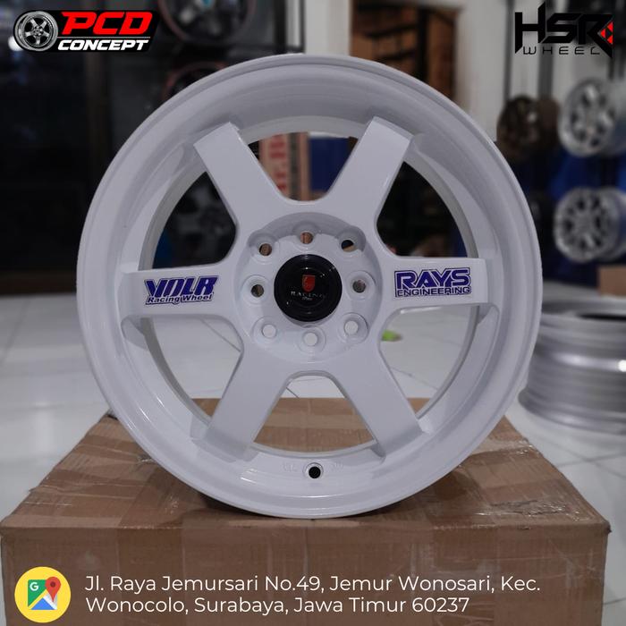VELG MOBIL RACING RING 15 TE37 PUTIH COCOK UTK BRIO YARIS DATSUN DLL