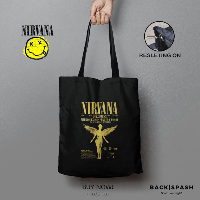 Totebag Nirvana Kurt Cobain - Totebag Tas Nirvana Kurt Cobain THD