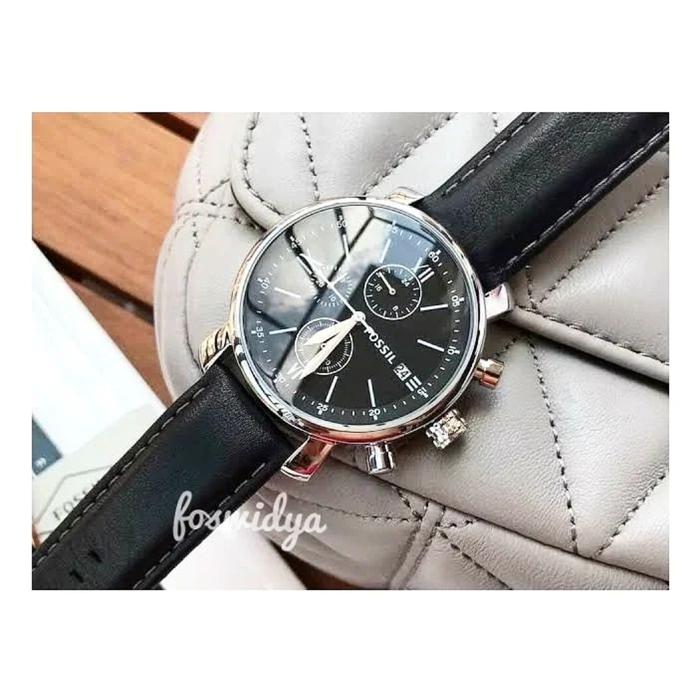 Jam Tangan Unisex Fos BQ1006 Black Strap Silver - New With Tag