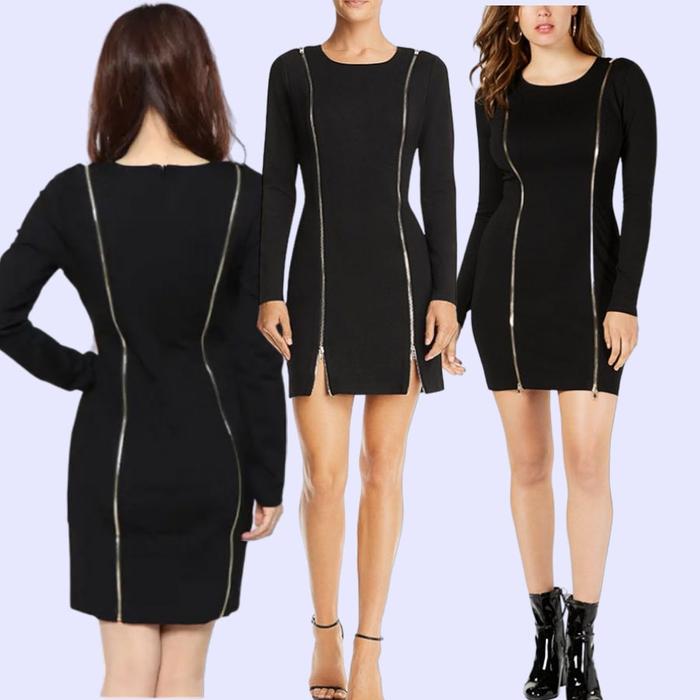 GSD02 WESS ZIPPER DRESS BLACK