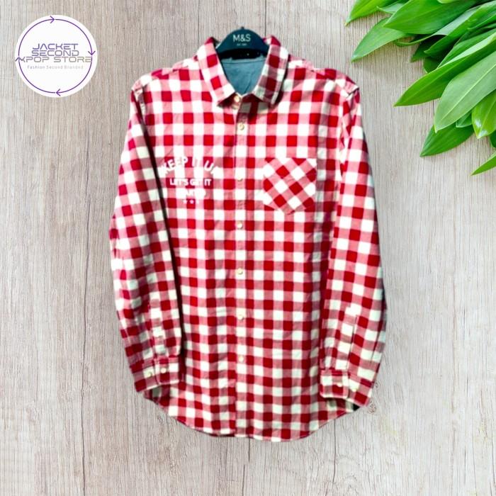 Kemeja Flanel X Baseball Casual Second Branded Ugiz M Slimfit a5