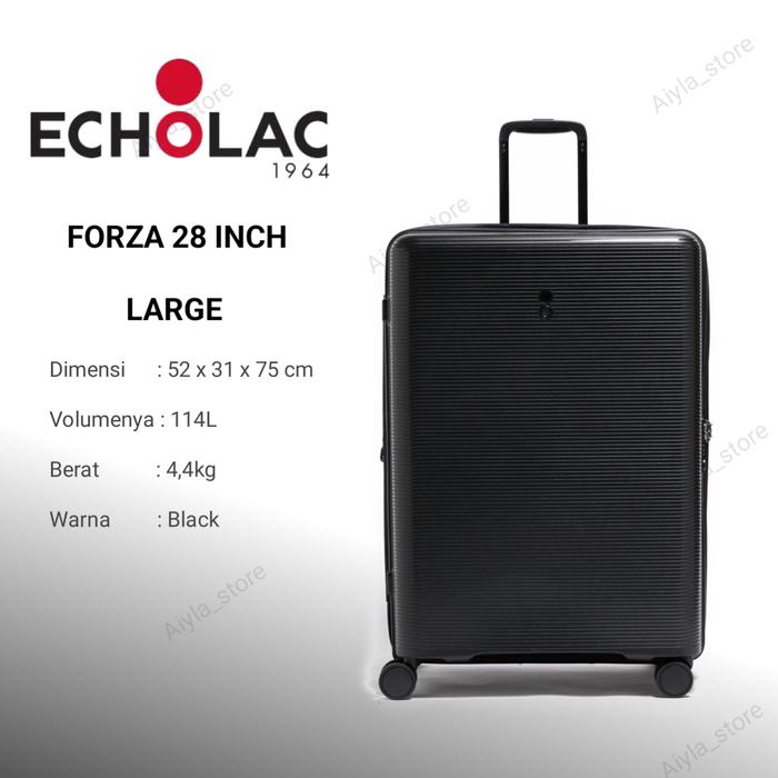 Koper Echolac Forza 28 Inch Large Expand Black - Luggage Echolac Forza