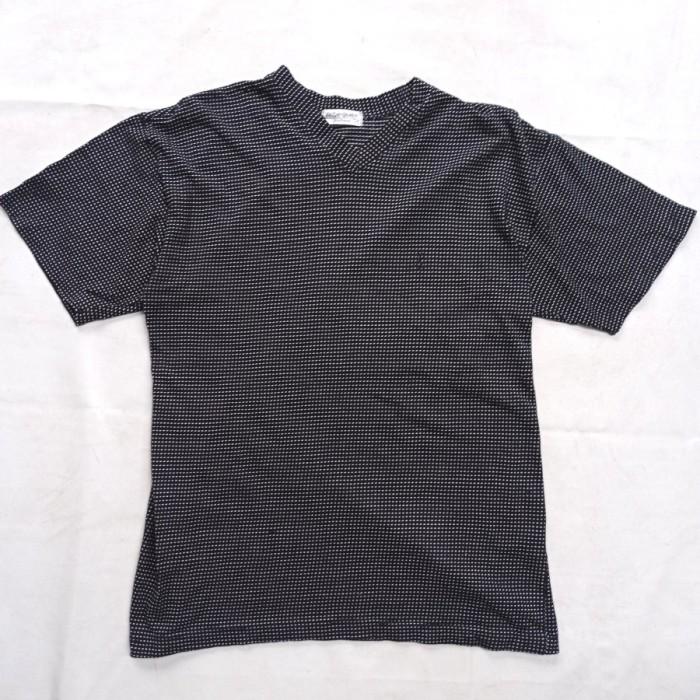 kaos ysl yves saint laurent pourhomme stripes dot jacquard v neck tee