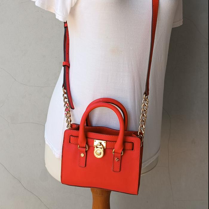 2nd MK Mini Hamilt on Red Mini Sling Bag Tas Auth Selempang Merah