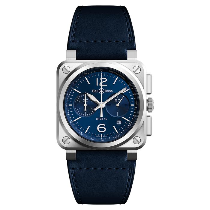 Pre Owned: Bell and Ross BR 03-94 Blue Steel Leather Strap