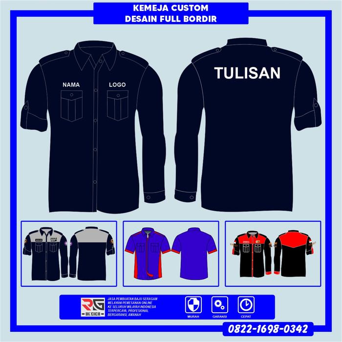 Kemeja Bordir Custom Desain / Kemeja PDL Custom / Seragam PDL / PDH