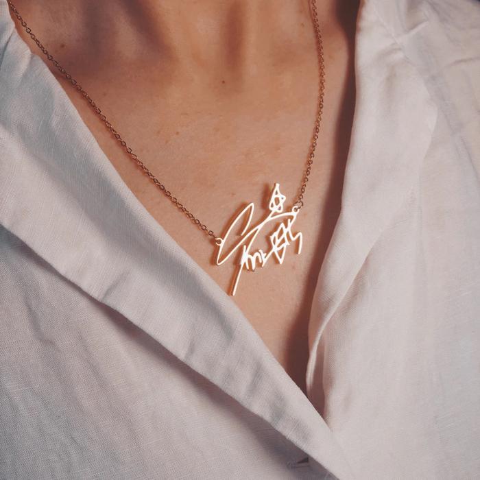 Kalung BTS SUGA Titanium Anti Karat Kalung Member BTS KPOP