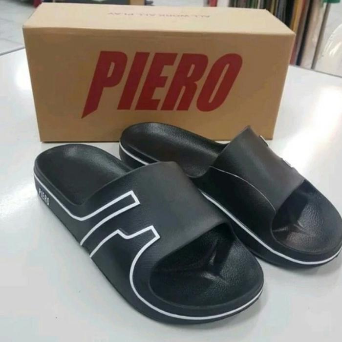 sandak sendal slip on sport piero sky fit skyfit hitam black original