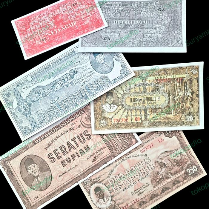 Set Uang Kuno Rupiah ORI III Soekarno (1947) Replika Repro