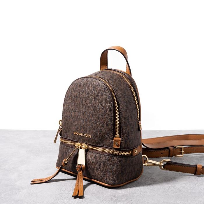 MICHAEL KORS Rhea mini monogram backpack Brown - Acorn