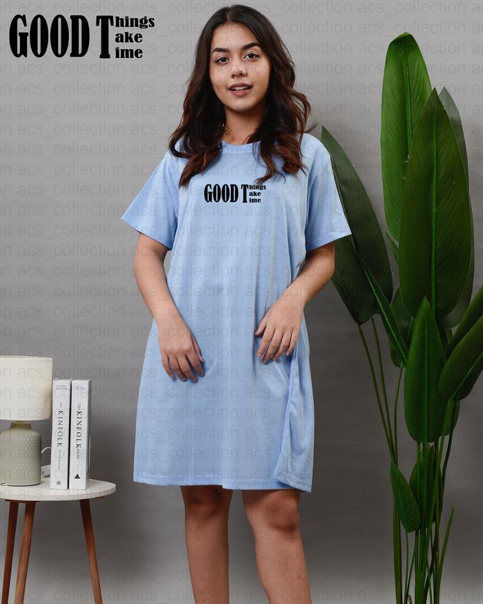 ACS COLLECTION - KAOS MINI DRESS GOOD THING TAKE TIME TERLARIS KEREN U