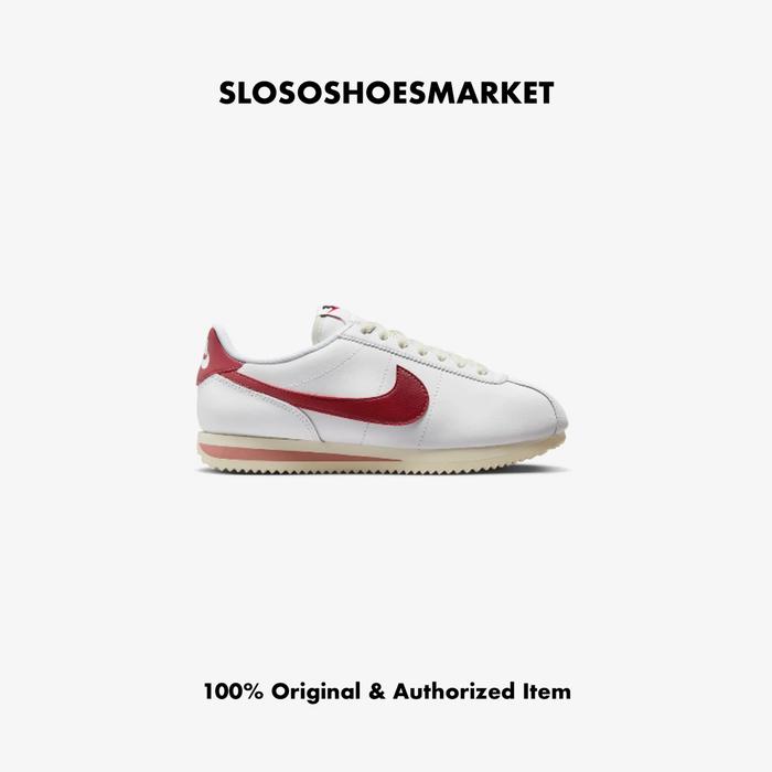 Sepatu Sneakers  Wanita Nike Cortez White Red Maaron 100% Original