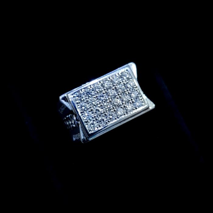 Silver Palladium Ring Berlian Eropa