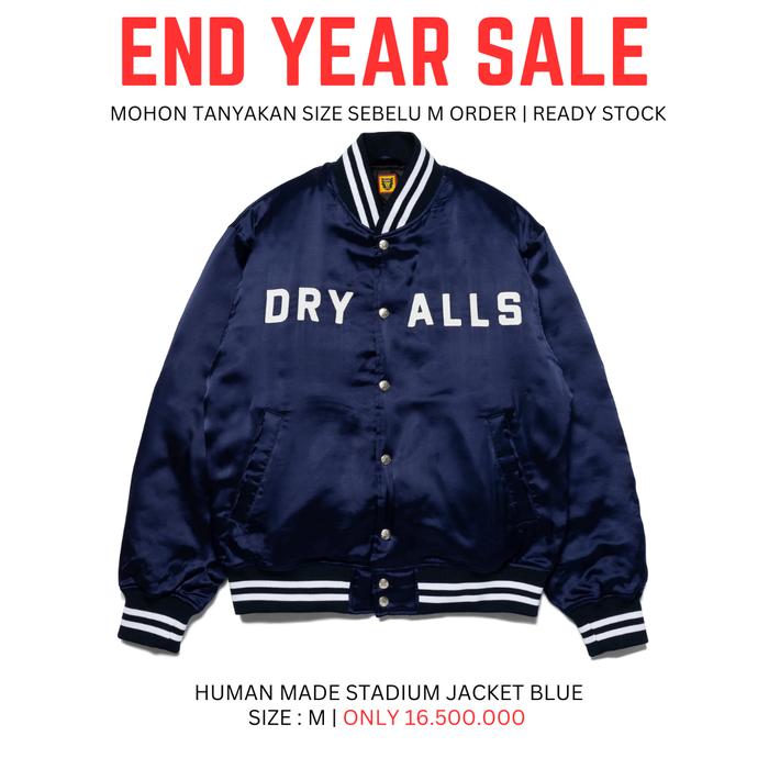 HUMAN MADE STADIUM JACKET BLUE | JAKET PRIA ORIGINAL BNIB 100 %