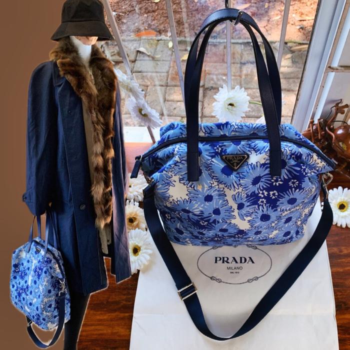 tas prada floral print authentic original ori preloved seken bekas PL