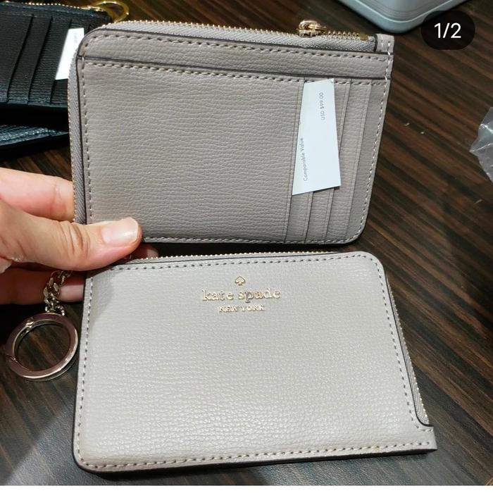 Medium Card Case Wallet L Zip Warm Taupe