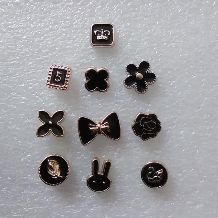 10pcs preventif accidental exposure button brooch pinset badge black