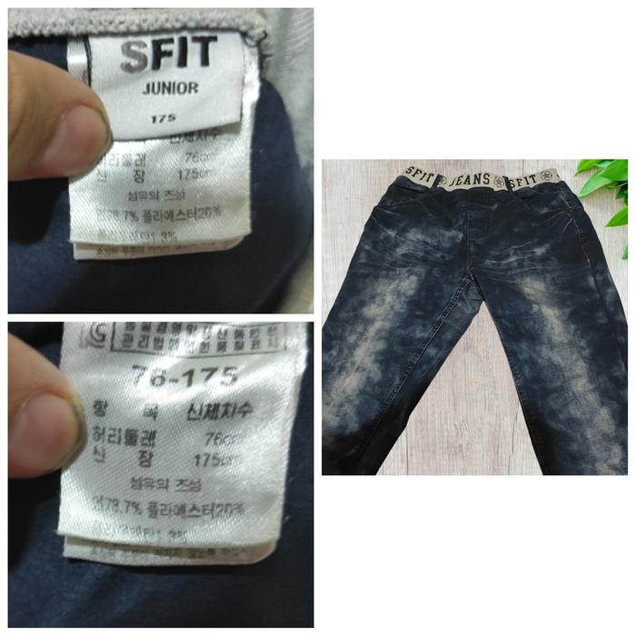 Celana Joger denim Acid Wash Second Branded SFit 28 - 31 (Karet)