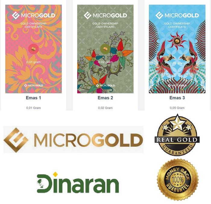 MICROGOLD - EMAS BERUKURAN MICRO - 0,01 GRAM, 0,02 GRAM, 0,05 GRAM
