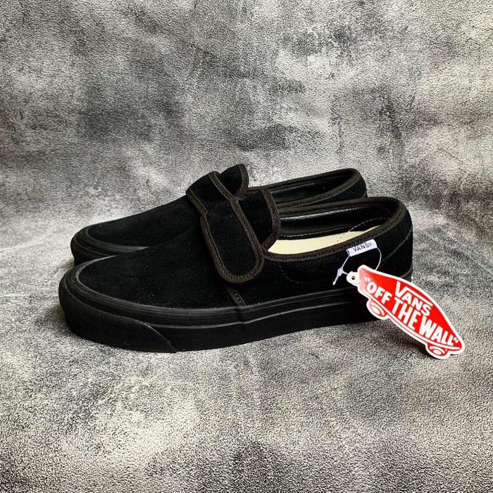 VANS SLIP ON STYLE 47 ANAHEIM FACTORY DX BLACK BLACK SUEDE