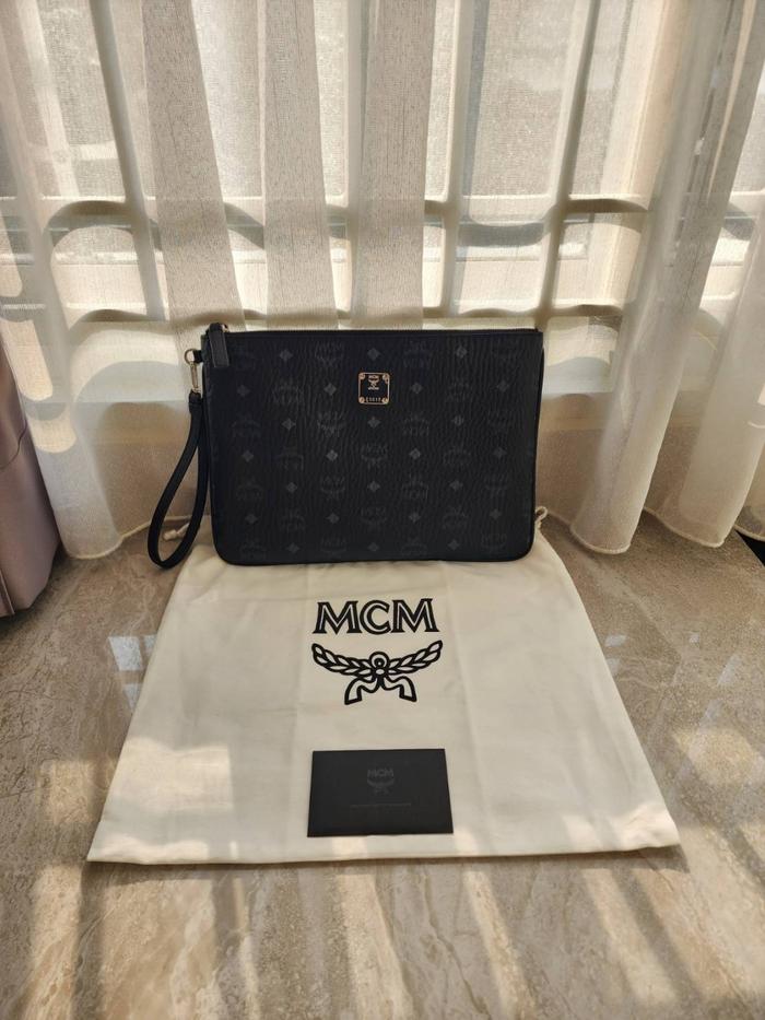 MCM Visetos Clutch Black 100% Authentic Guarante Original