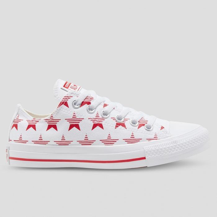Sepatu Sneakers Wanita Converse CT AS Ox White Red Original 168809C