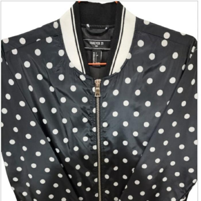 Men's Polka Dot Bomber Jacket by Forever 21
