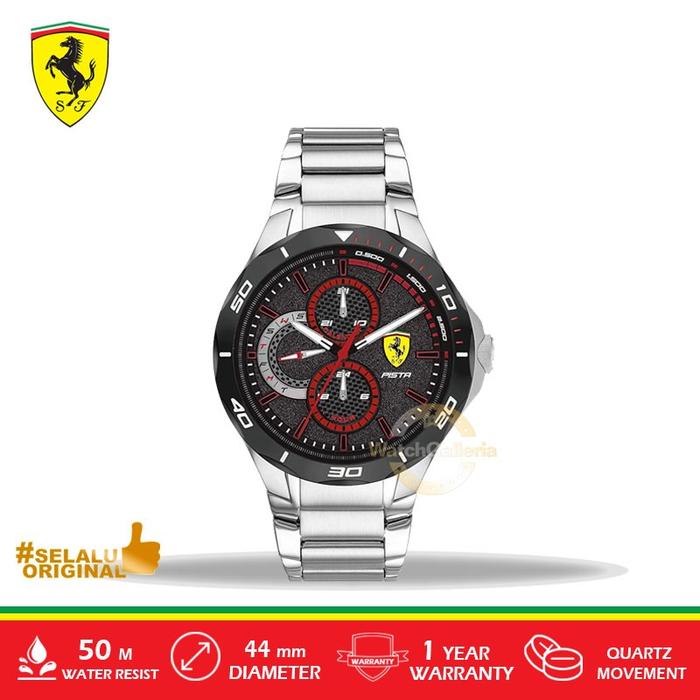 Jam Tangan Pria Ferrari Scuderia Pilota Pista 0830726 Original Resmi