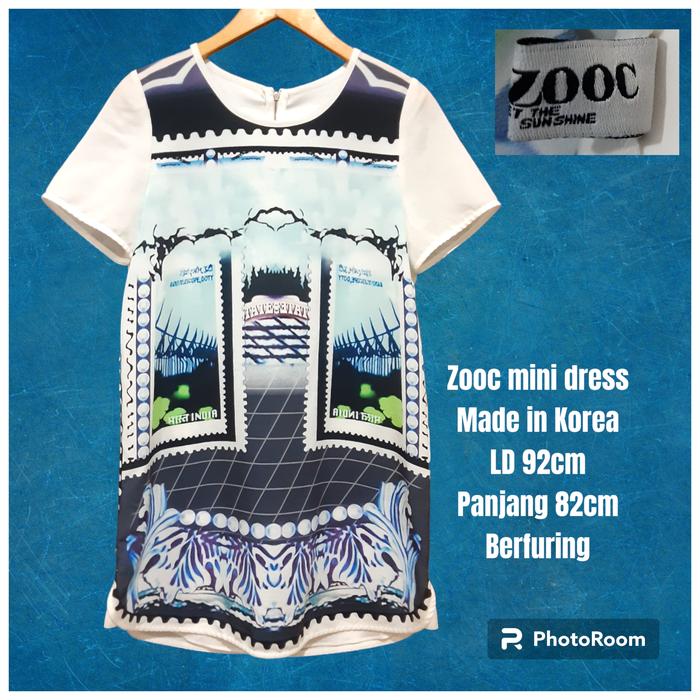 Zooc mini dress wanita berfuring