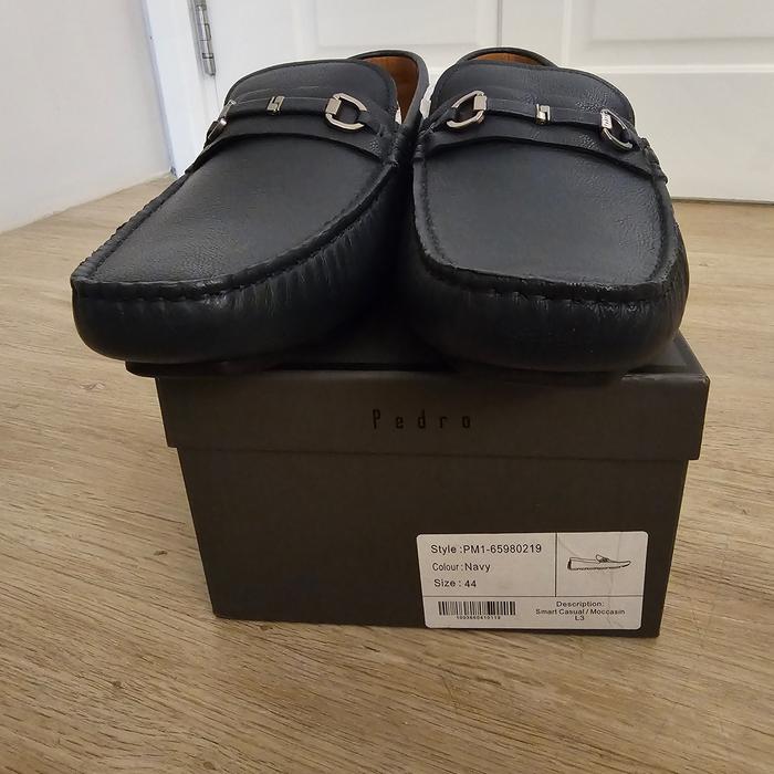 Pedro original sepatu pria - moccasin Navy 44