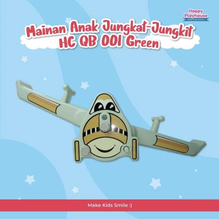 Jungkat Jungkit anak aircraft hijau