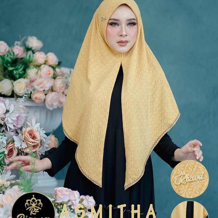 jilbab segi tiga instan ASMITHA Jersey mamosa by rizwa hijab wanita mu