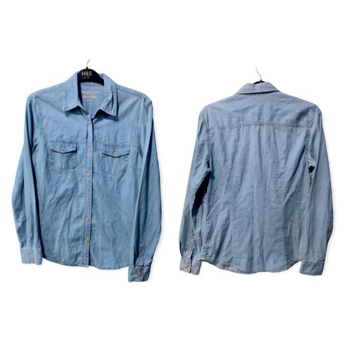 Kemeja Denim Workshirt Casual Second Branded Spao S M1