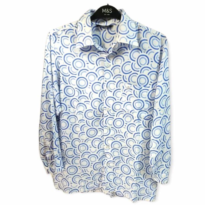 Kemeja Casual Motif Vintage Second Branded Circle Korea M a5
