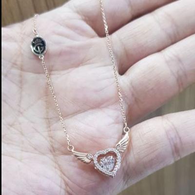 KALUNG EMAS SERUT CANTIK IGUN DANCING STONE HATI - LOVE NECKLACE