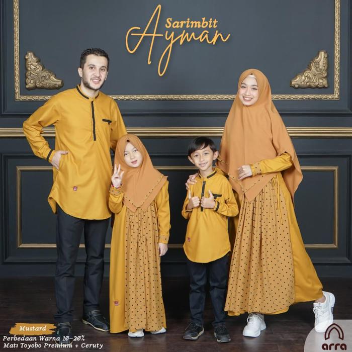 Arra Ayman Sarimbit Set Keluarga Koko Kemko Gamis Kerudung Khimar
